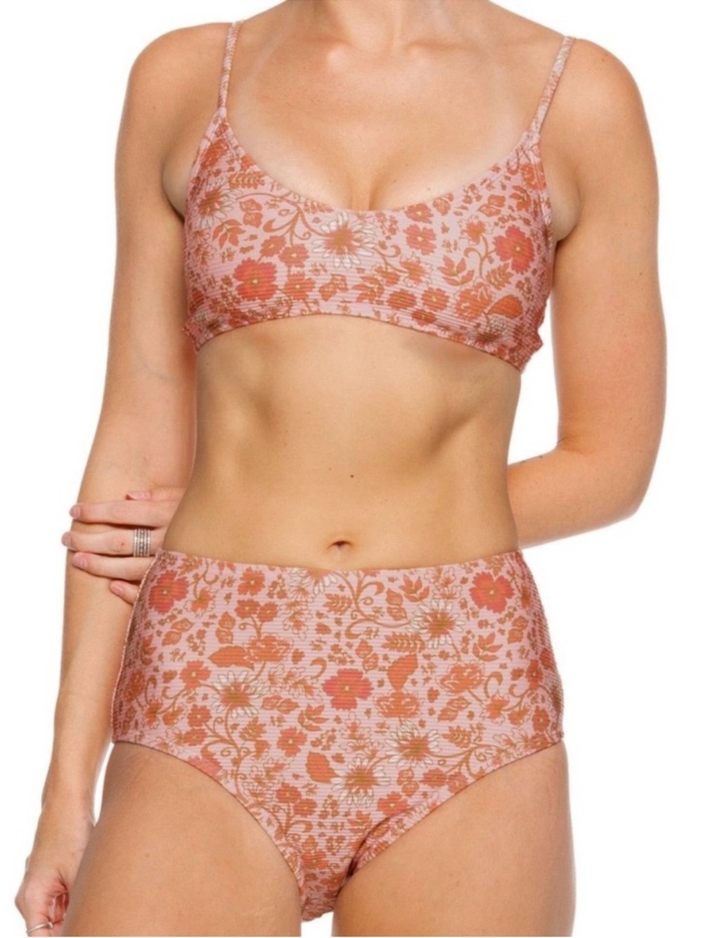 NWT Billabong Retro Rise Ribbed Bikini *Top Size Small Bottoms Size Medium*